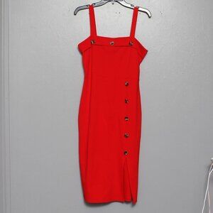 Stella Luce red nylon rayon blend midi cocktail dress